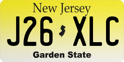NJ license plate J26XLC