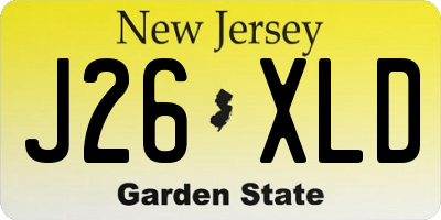 NJ license plate J26XLD