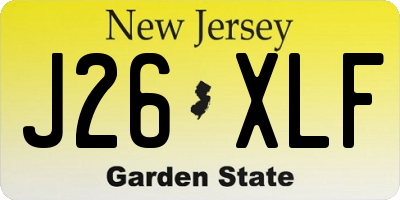 NJ license plate J26XLF