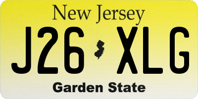 NJ license plate J26XLG