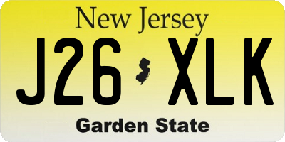 NJ license plate J26XLK