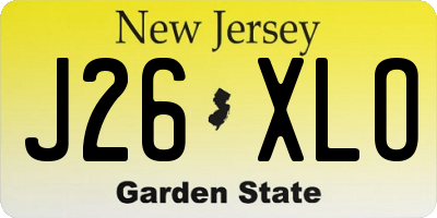 NJ license plate J26XLO
