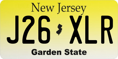 NJ license plate J26XLR
