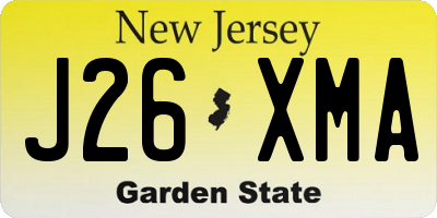 NJ license plate J26XMA
