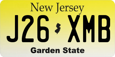 NJ license plate J26XMB