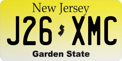 NJ license plate J26XMC