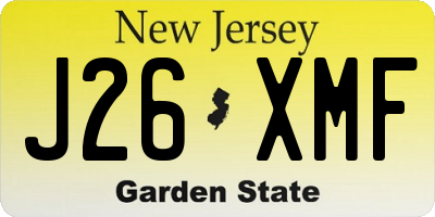NJ license plate J26XMF