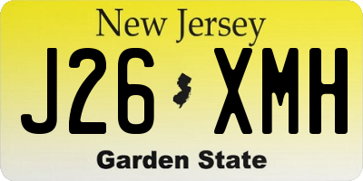 NJ license plate J26XMH