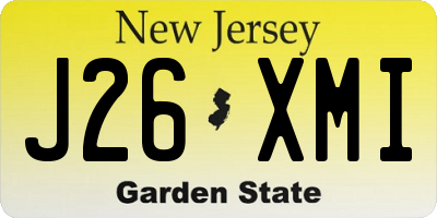 NJ license plate J26XMI
