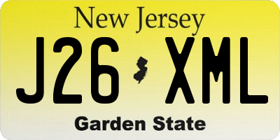 NJ license plate J26XML