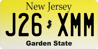 NJ license plate J26XMM