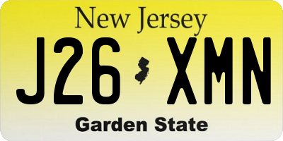NJ license plate J26XMN