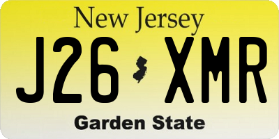 NJ license plate J26XMR