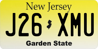 NJ license plate J26XMU