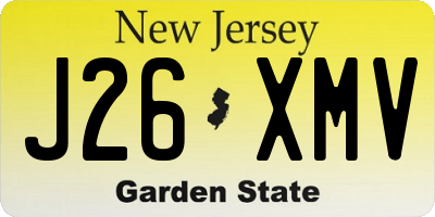 NJ license plate J26XMV