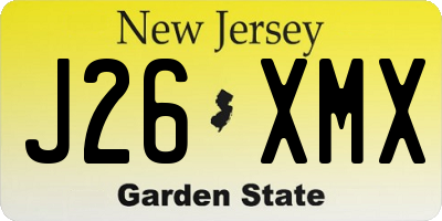NJ license plate J26XMX