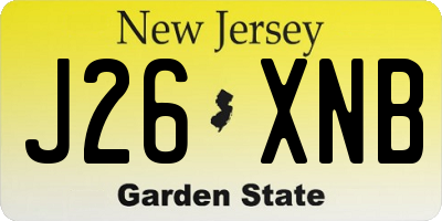 NJ license plate J26XNB