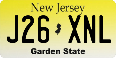 NJ license plate J26XNL