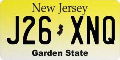 NJ license plate J26XNQ