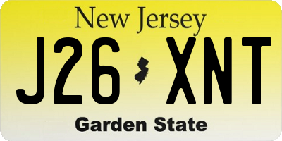 NJ license plate J26XNT