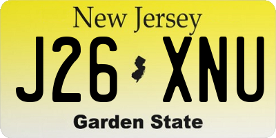 NJ license plate J26XNU
