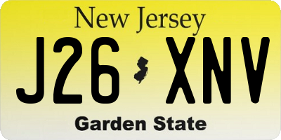 NJ license plate J26XNV