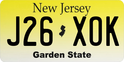 NJ license plate J26XOK