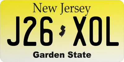 NJ license plate J26XOL