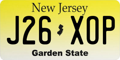 NJ license plate J26XOP