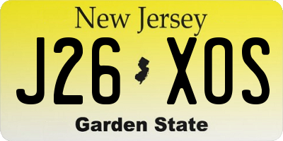 NJ license plate J26XOS