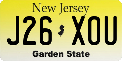 NJ license plate J26XOU