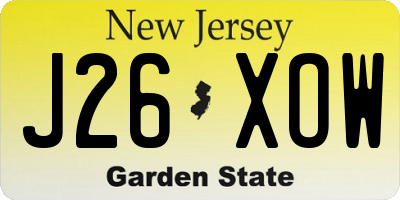 NJ license plate J26XOW
