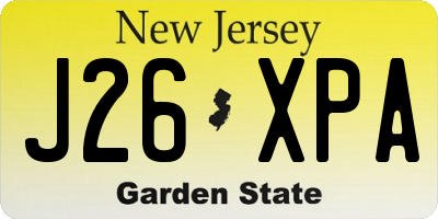 NJ license plate J26XPA
