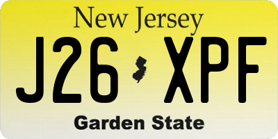 NJ license plate J26XPF
