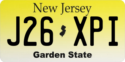NJ license plate J26XPI