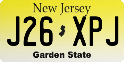 NJ license plate J26XPJ