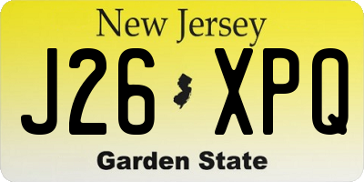 NJ license plate J26XPQ