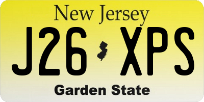 NJ license plate J26XPS