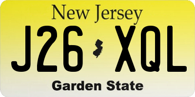 NJ license plate J26XQL