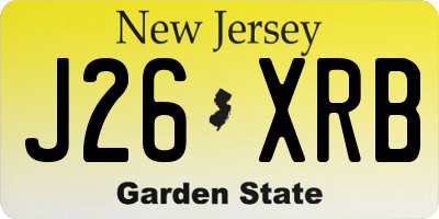 NJ license plate J26XRB