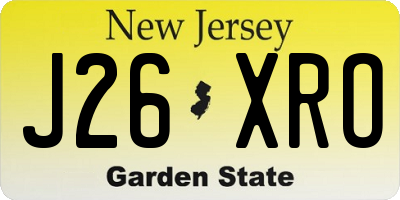 NJ license plate J26XRO