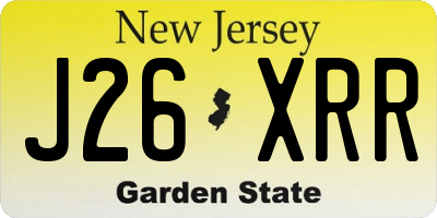 NJ license plate J26XRR