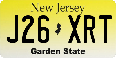 NJ license plate J26XRT
