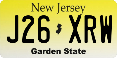 NJ license plate J26XRW