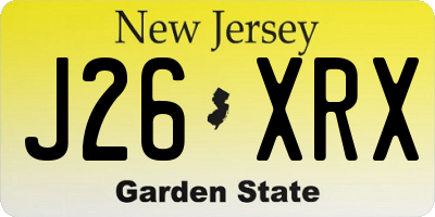 NJ license plate J26XRX