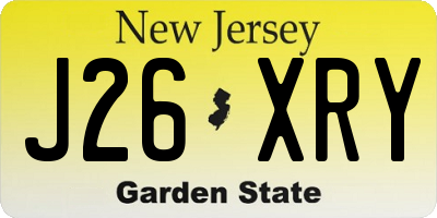 NJ license plate J26XRY