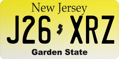 NJ license plate J26XRZ
