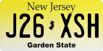NJ license plate J26XSH