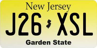 NJ license plate J26XSL