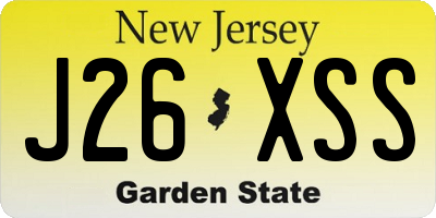 NJ license plate J26XSS